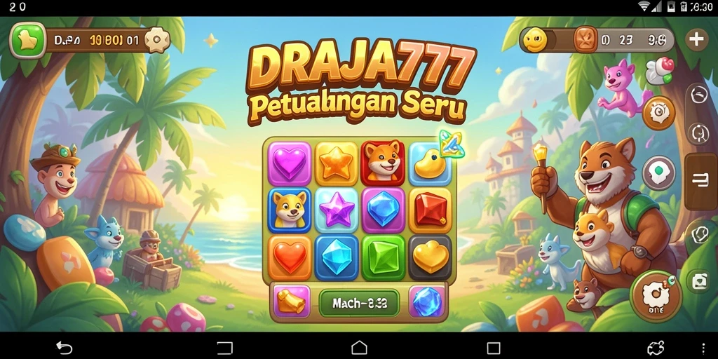 Tampilan gameplay DRAJA777 yang penuh warna dan seru.