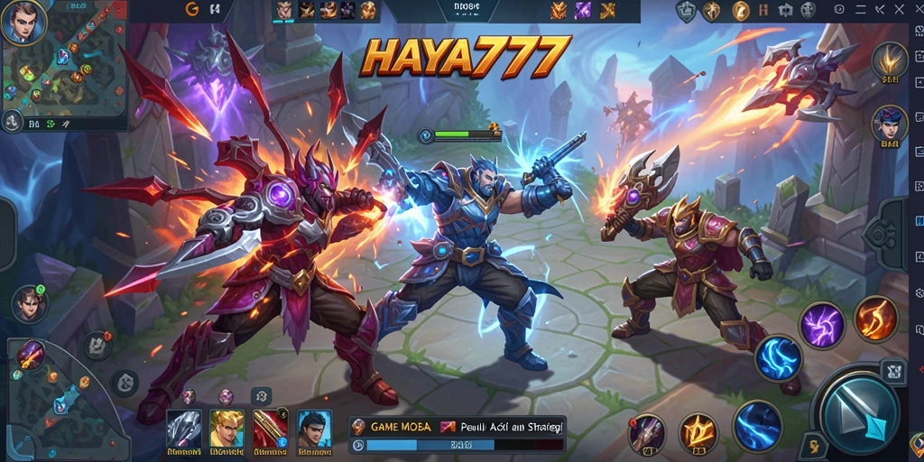 Screenshot gameplay HAYA777 menampilkan pertarungan seru antar tim.