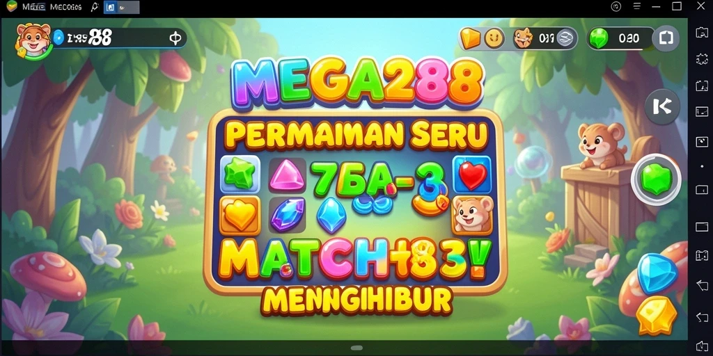 Tampilan gameplay Match-3 yang seru dan menantang di MEGA288.